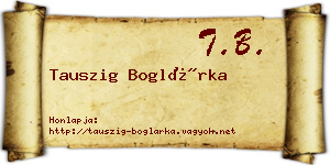 Tauszig Boglárka névjegykártya